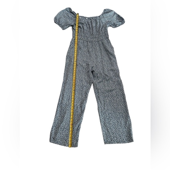 Sincerely Jules Blue White Leaf Print Off Shoulder Jumpsuit Size XL - Picture 8 of 17